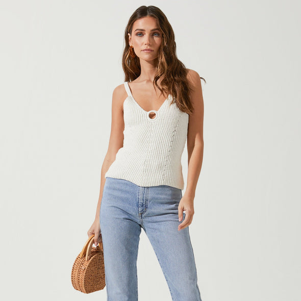ASTR The Label Bevelyn Sweater Tank - Natural 