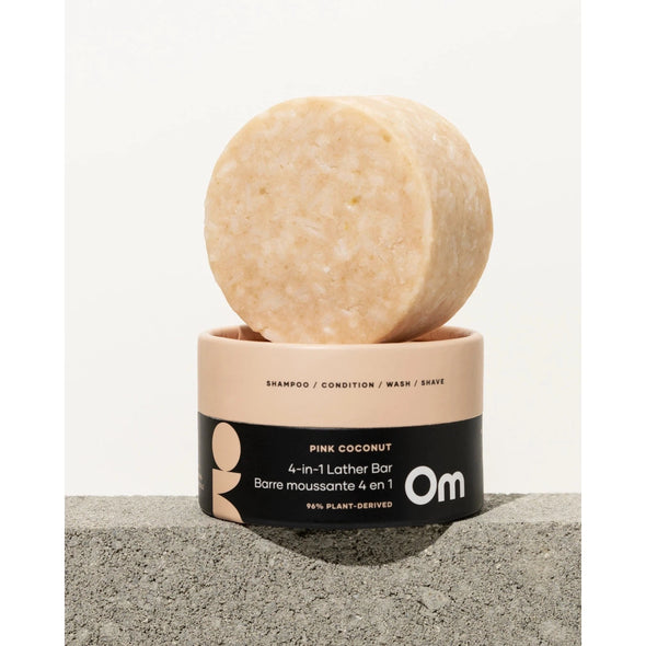 Om Organics Skincare Pink Coconut 4-in-1 Lather Bar 