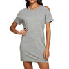 Chaser Triblend Jersey T-Shirt Mini Dress - Heather Grey. 