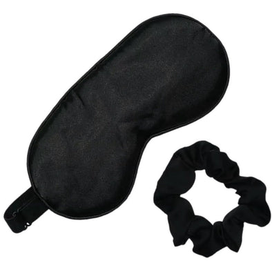 Kitsch Satin Eye mask & Sleep Scrunchie Set - Black 