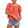 Sadie & Sage Boutique Dear Mama Puff Sleeve Top - Red 