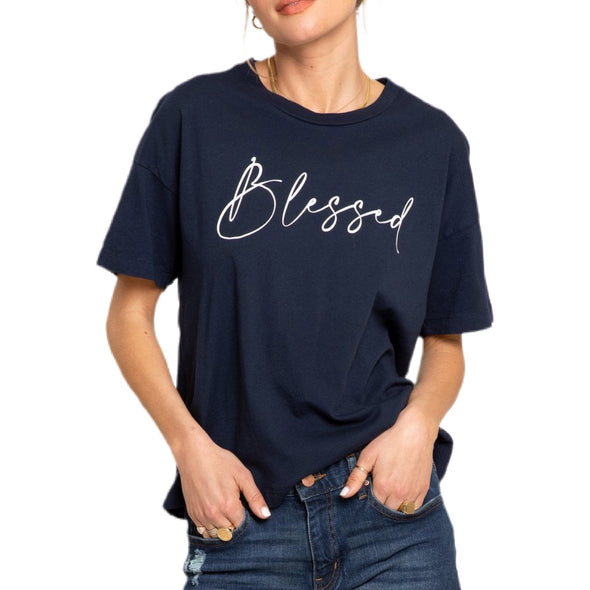 Sol Angeles Blessed Drop Sleeve Crew - Indigo