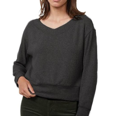 Velvet Sloe Cropped Sweater - Anthracite