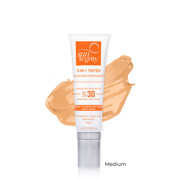 Suntegrity 5 in 1 Moisturizing Face Sunscreen - Tinted SPF 30 Sun - Medium